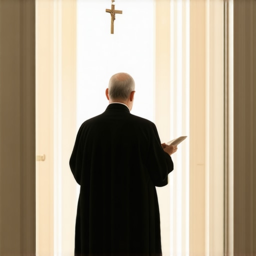 A priest preparing to perform a minor rite of exorcism in a DC home.