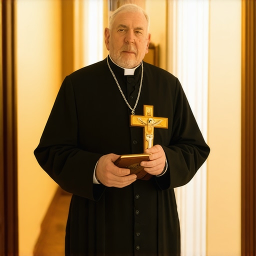 A priest preparing for an exorcism ritual in a Virginia home.