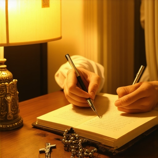 A person logging unexplained events in a journal as part of a spiritual investigation protocol.
