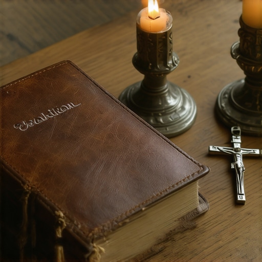 A notebook and crucifix used for logging spiritual activity in a historic DC home.
