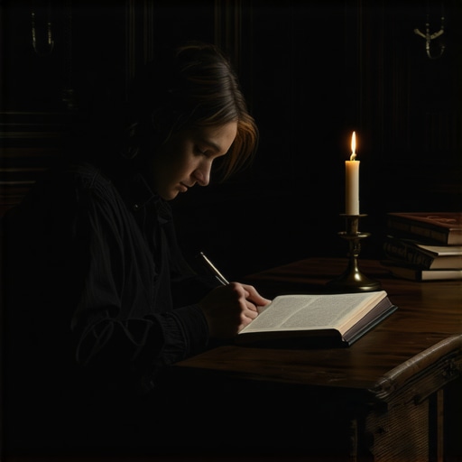 Documenting spiritual activity in a historic home A person recording unexplained events in a journal to prepare for a spiritual investigation.