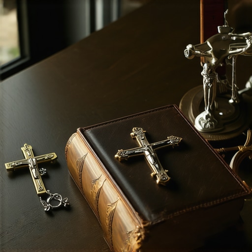A journal and crucifix used for documenting spiritual distress in Virginia