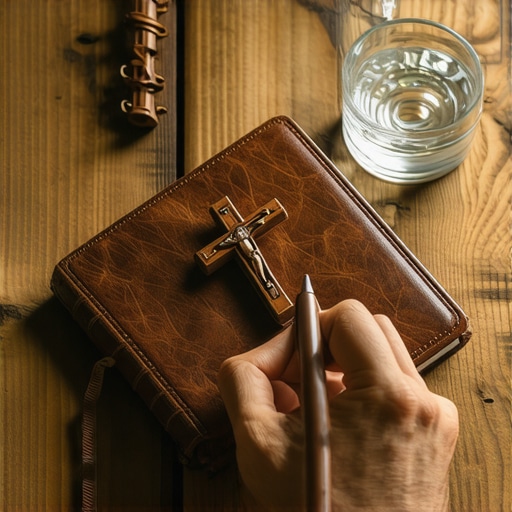 Documenting spiritual occurrences for deliverance preparation A journal and crucifix used for spiritual documentation in Virginia