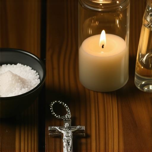 Blessed salt and sacramentals used for spiritual warfare in Virginia.