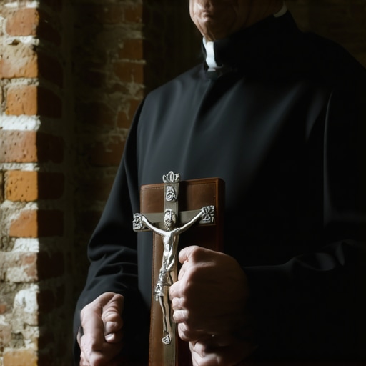 A priest preparing for a house exorcism in a historic Virginia home