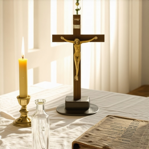 A home altar in a Virginia house used for spiritual warfare maintenance and prayer.