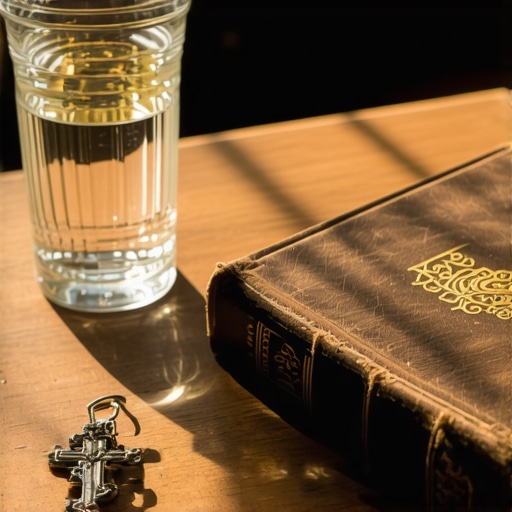 Maintaining spiritual peace at home Spiritual protection tools like blessed salt and a rosary on a DC home desk.