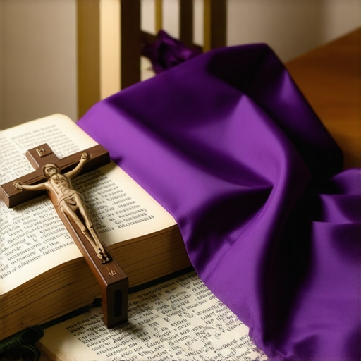 A priest's stole and prayer book used in Catholic deliverance rites.