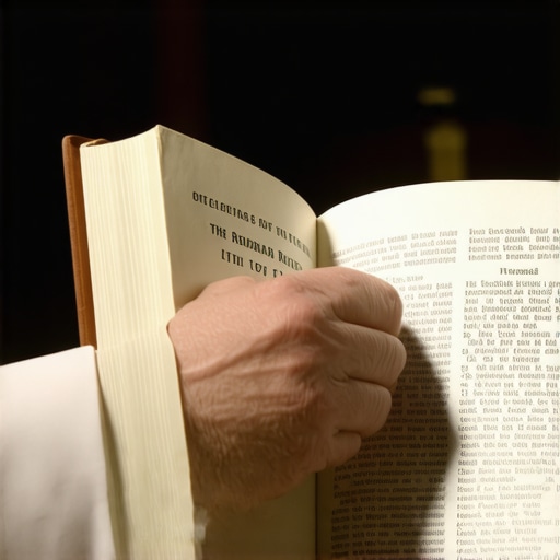 A priest holding the official Roman Ritual book used for exorcism and spiritual deliverance.