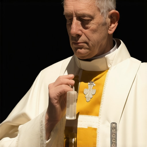 A Catholic priest performing a blessing in a DC home to provide spiritual relief.