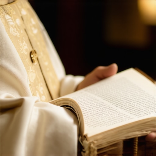 A Catholic priest holding the official book of rituals for spiritual deliverance.