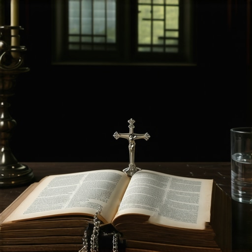A quiet desk setup for a diocesan spiritual consultation in Virginia.