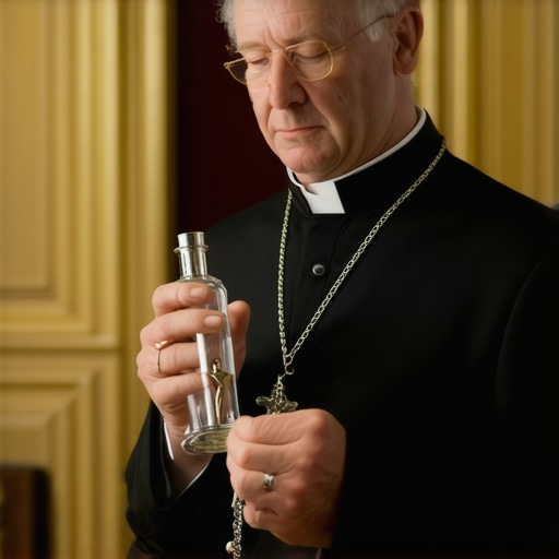 A priest preparing for a house blessing in a Virginia home