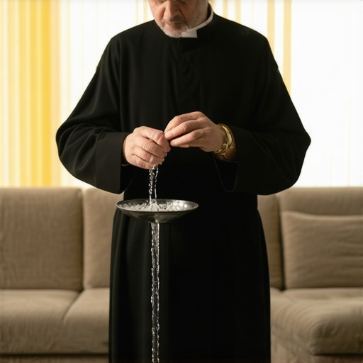Catholic priest blessing a home in Washington DC