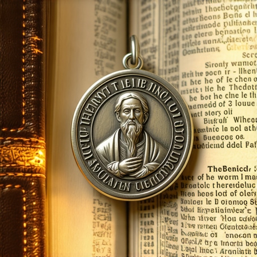 A Saint Benedict medal and a prayer book used for spiritual protection in DC homes.