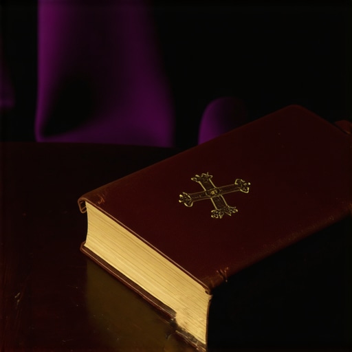 A purple stole and Roman Ritual book used by an exorcist for spiritual protection in Virginia.