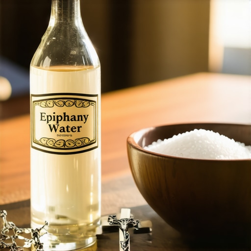 Blessed salt and Epiphany water used for spiritual protection in a Virginia household.