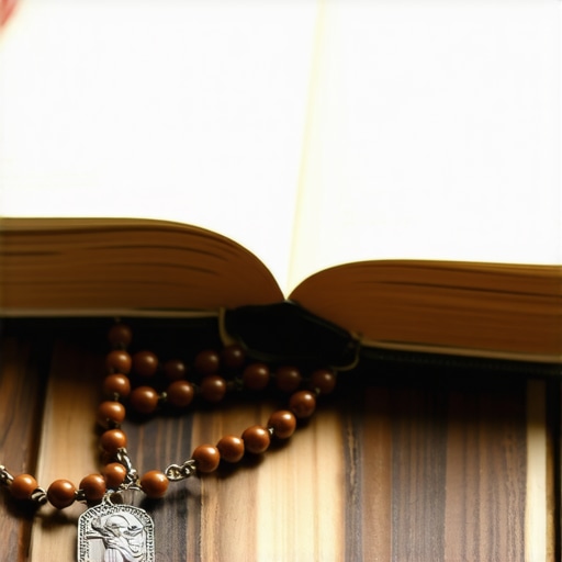 A Benedictine medal and rosary used for spiritual defense and home maintenance.