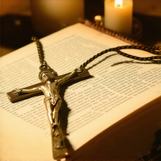 A Benedictine Medal and Crucifix used for spiritual warfare and protection in a Catholic home.