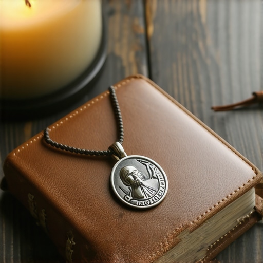 A St. Benedict medal and prayer book used for spiritual maintenance in Northern Virginia.