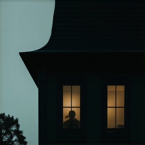 A priest approaching a historic Virginia home for a spiritual evaluation at dusk.