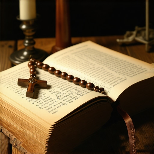 A notebook and rosary used for documenting spiritual disturbances in a Washington DC home.