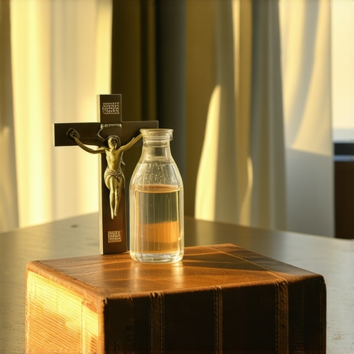 A journal and crucifix used for documenting spiritual activity in Virginia.