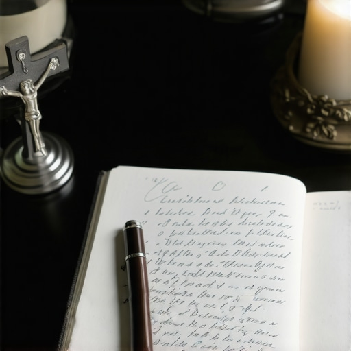 A journal and crucifix used for documenting spiritual disturbances in Virginia.