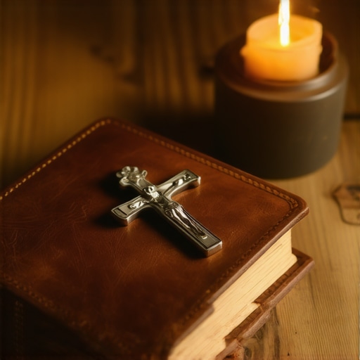 A journal and crucifix used for documenting spiritual experiences in Washington DC.