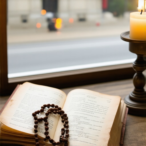 A journal and rosary used to document spiritual disturbances for a diocesan exorcist.