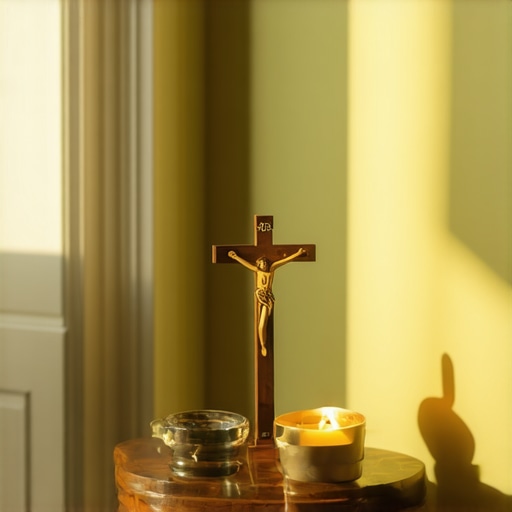 A dedicated prayer space in a Washington DC home for spiritual protection and maintenance.