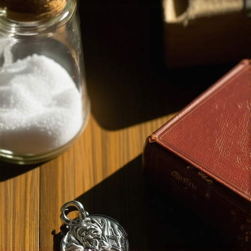 St. Benedict medal and blessed salt used for spiritual protection in a Virginia home.
