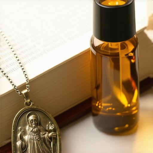 St. Benedict medal and holy water for spiritual maintenance