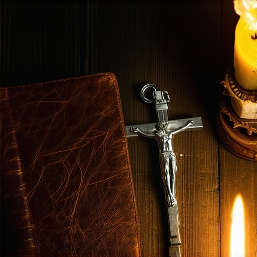 Journal and crucifix for documenting spiritual activity