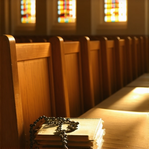 A quiet prayer setting inside a DC church for spiritual reflection.