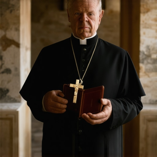 Spiritual discernment in a Virginia historic home A Catholic priest conducting a spiritual evaluation in an old house