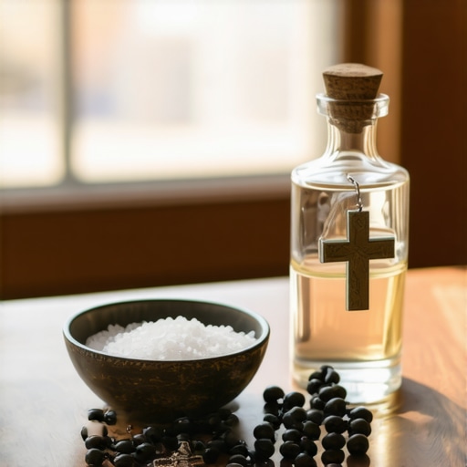 Blessed salt and holy water for spiritual protection in a DC residence