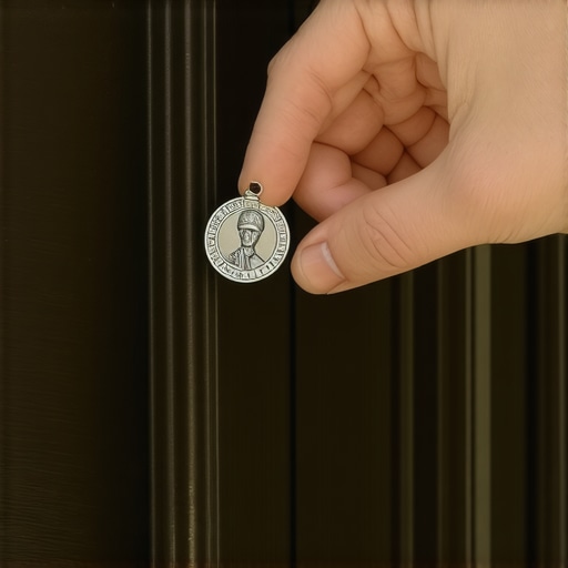 St. Benedict Medal Placement for Home Protection A St. Benedict medal being placed above a doorway for spiritual protection in a Virginia home.