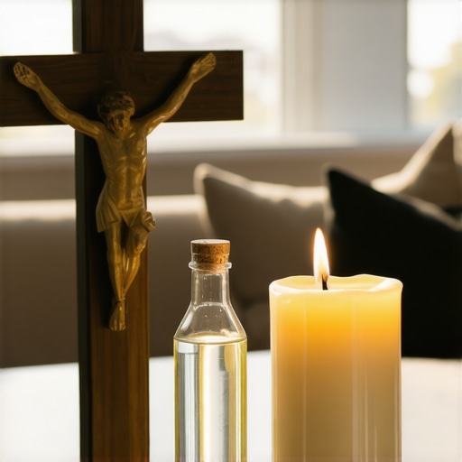 A domestic prayer corner set up for spiritual maintenance in Washington DC.