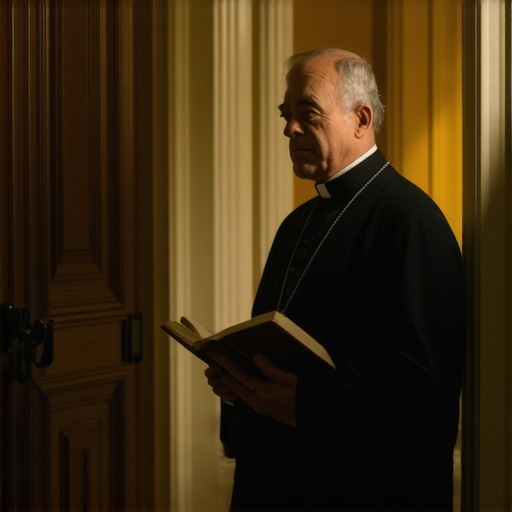 A mandated Catholic priest preparing for a house blessing in a historic Georgetown residence.