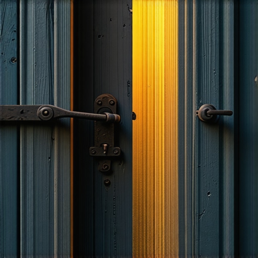 A heavy wooden door representing the spiritual boundaries required after an exorcism.