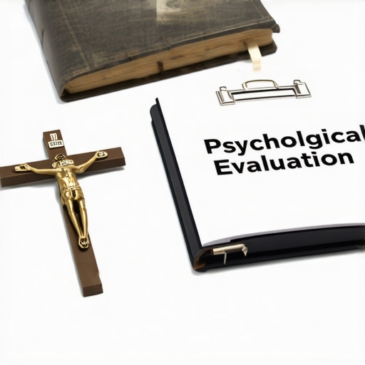 The Intersection of Science and Spiritual Deliverance Medical and spiritual tools on a desk representing the vetting process for official exorcism in Virginia.