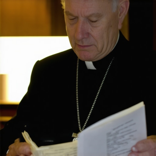 A priest reviewing documents to distinguish between medical and spiritual distress in the Archdiocese of Washington.