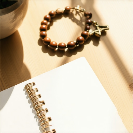 A prayer journal and rosary used during the preparation for spiritual deliverance.