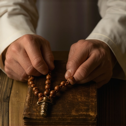 An official prayer book and rosary used in Catholic deliverance rituals in Virginia.
